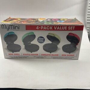MyMini 4-in-1 Mini Appliance Set – Grill, Waffle Maker, Omelet & Donut Maker
